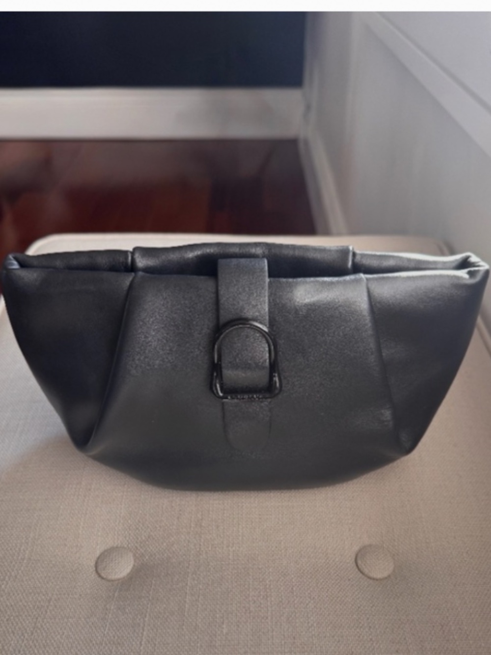 SENREVE Mini Cornetti in Black leather with Black Chain